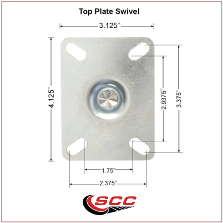 Service Caster 5 Inch Solid Polyurethane Wheel Swivel Top Plate Caster with Brake SCC SCC-20S514-SPUS-TLB-TP2